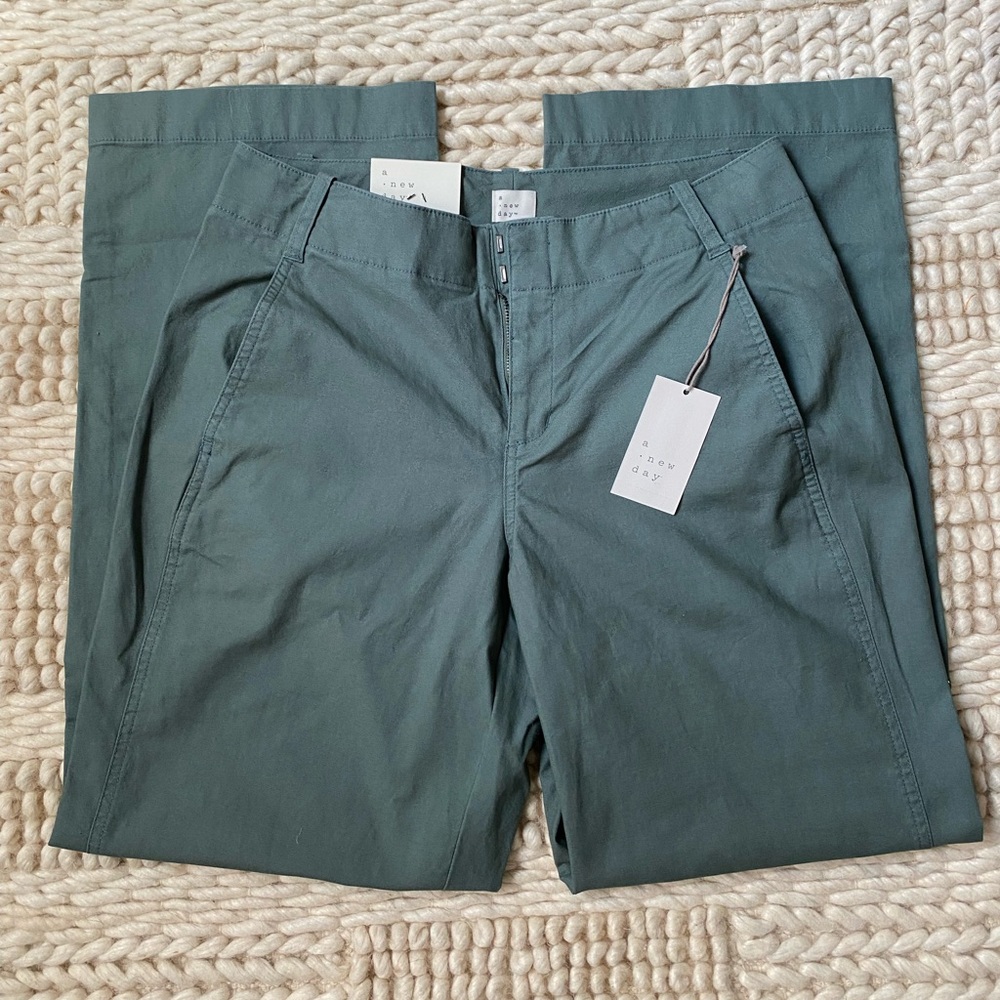 High rise straight for sea green pant